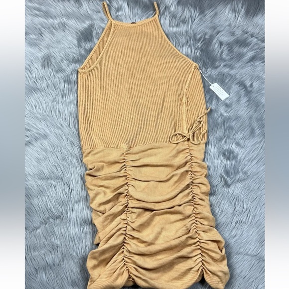 Free People FP One Katya Thermal Tank Dress Golden Yellow Mimosa Size M - Picture 2 of 9